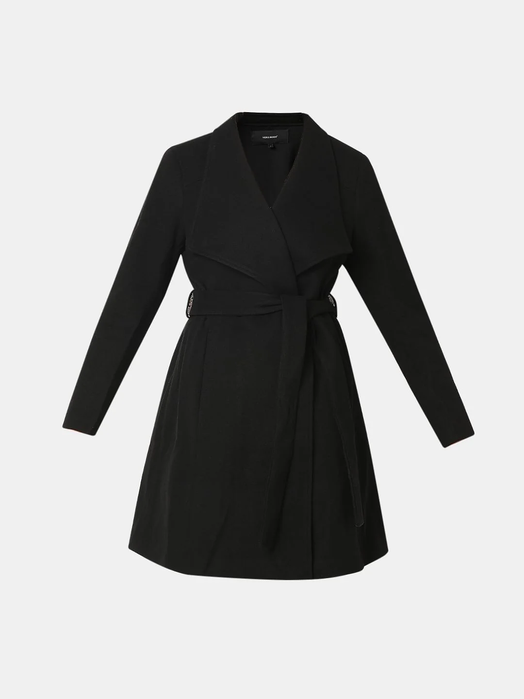Black Felt Long Coat - Image 7