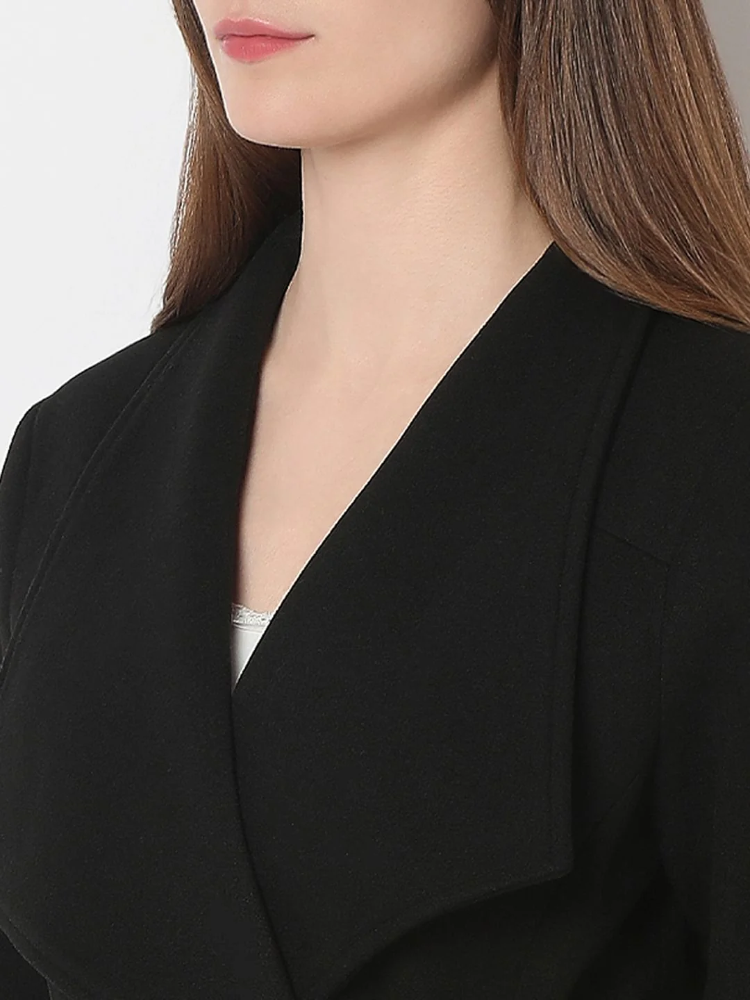 Black Felt Long Coat - Image 8