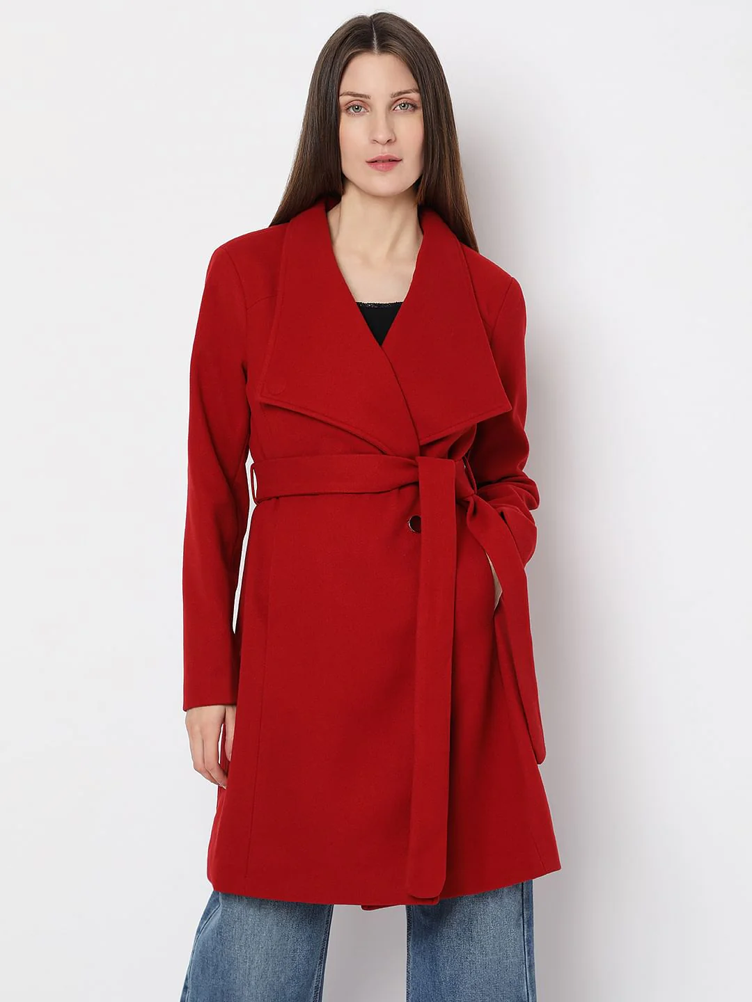 Red Felt Long Coat - Image 2
