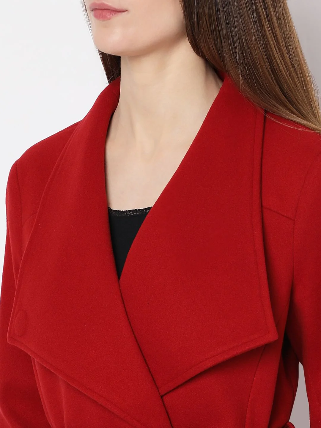 Red Felt Long Coat - Image 8