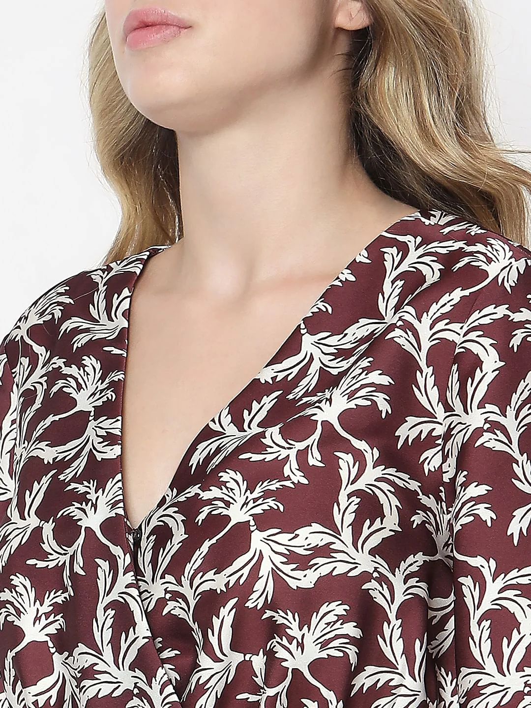 Dark Brown Floral Midi Dress - Image 6