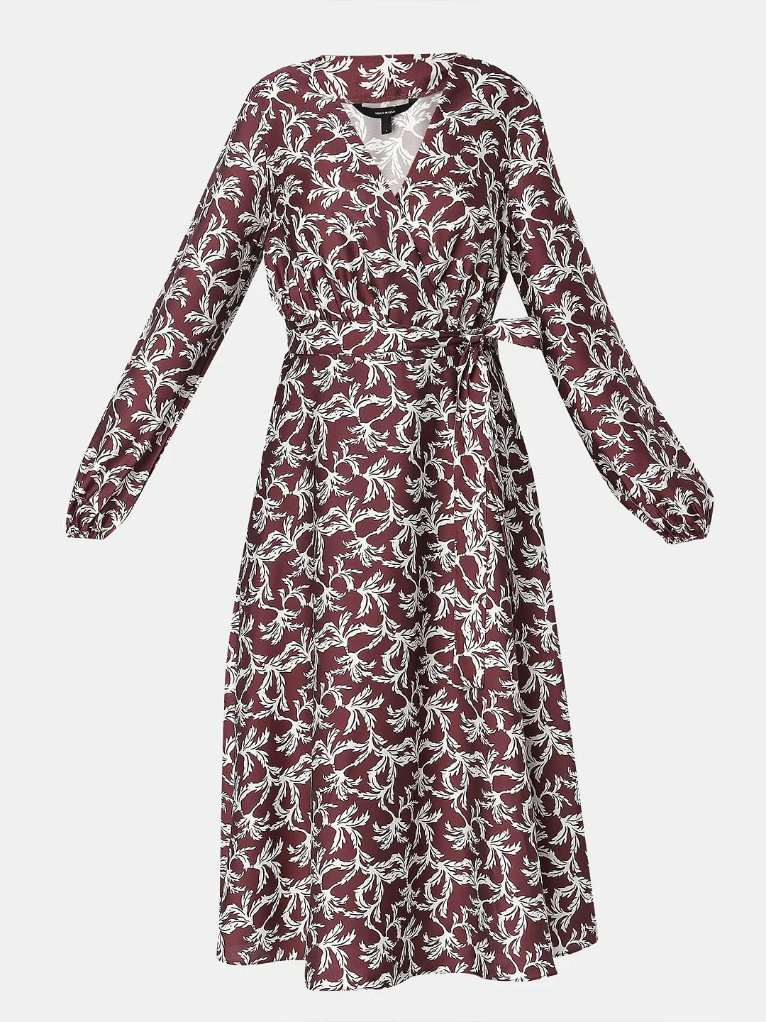 Dark Brown Floral Midi Dress - Image 7