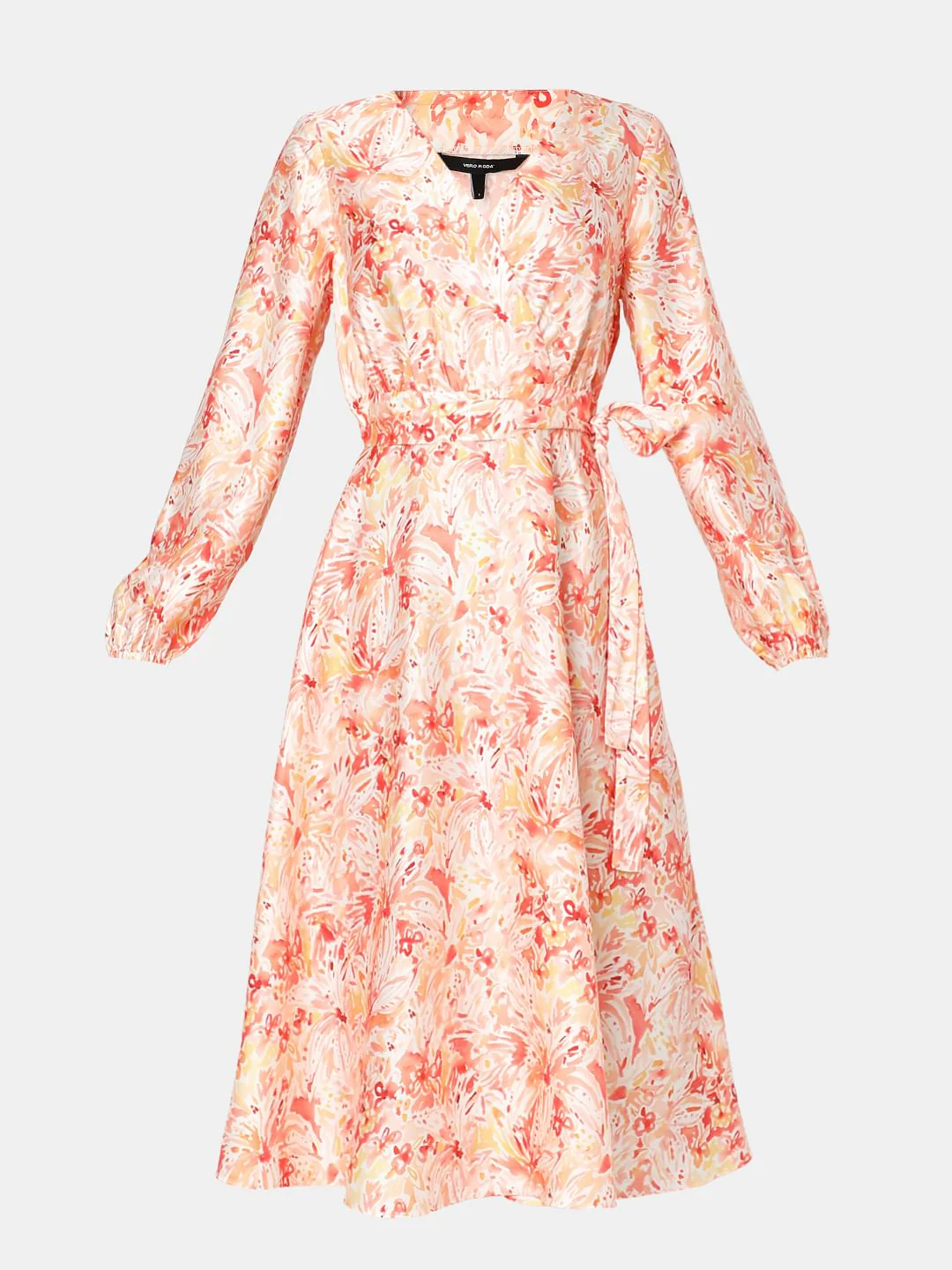 Orange Printed Midi Dress - Image 7