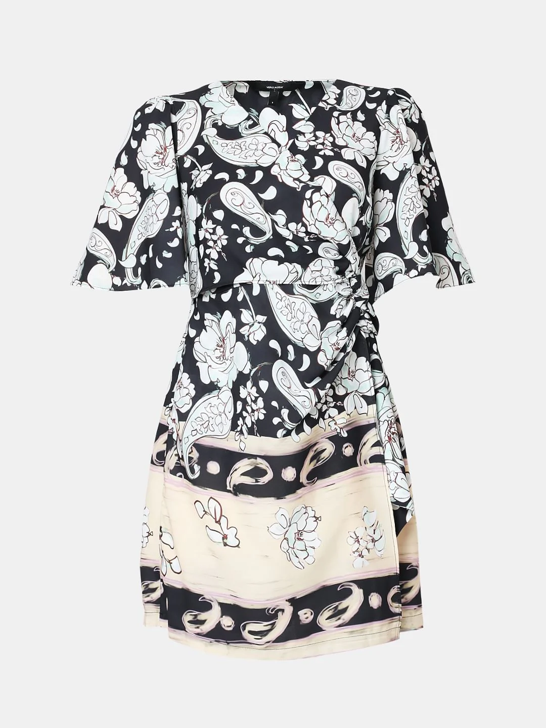 Black Printed Wrap Dress - Image 7
