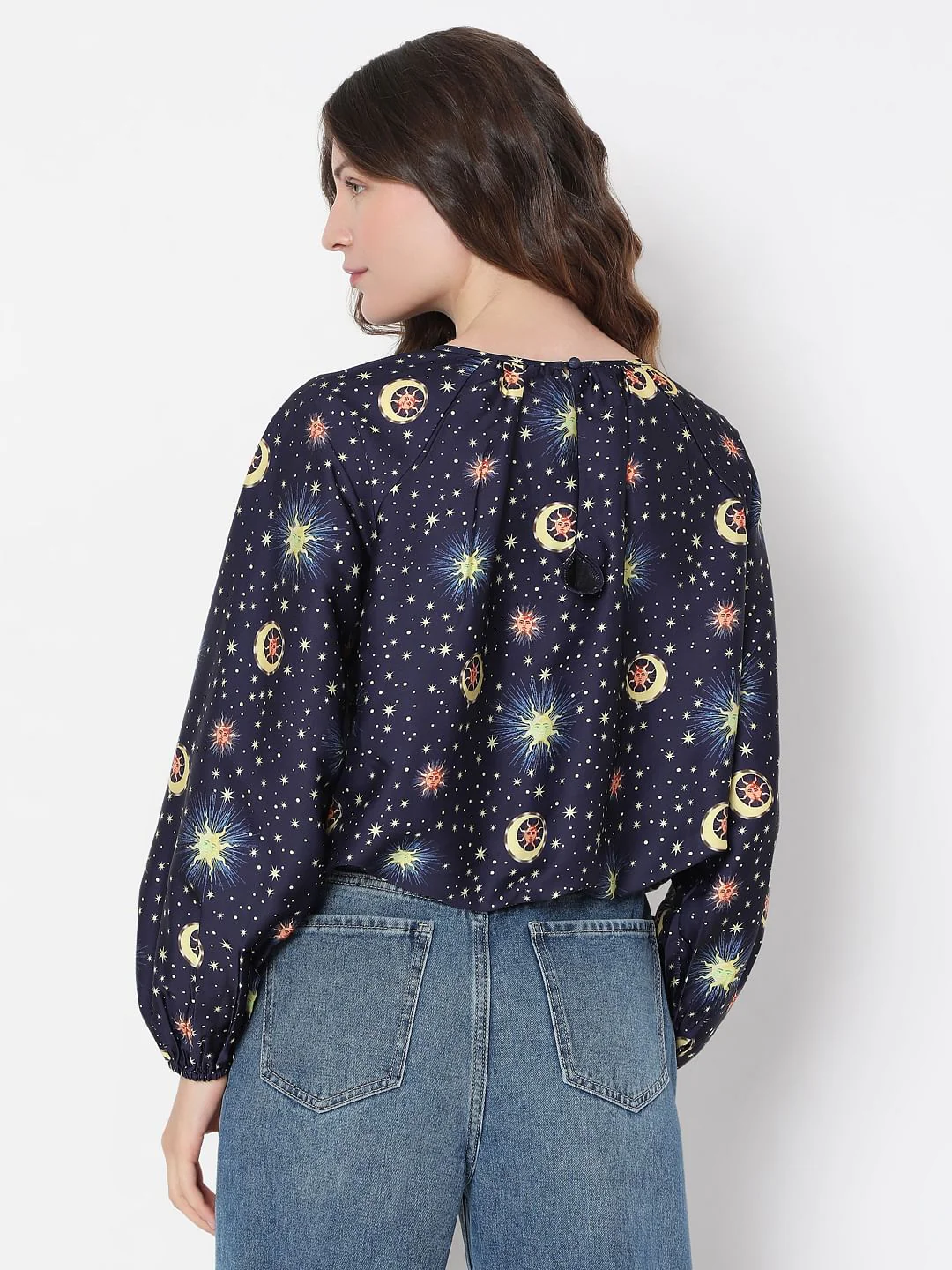 Navy Blue Printed Top - Image 4