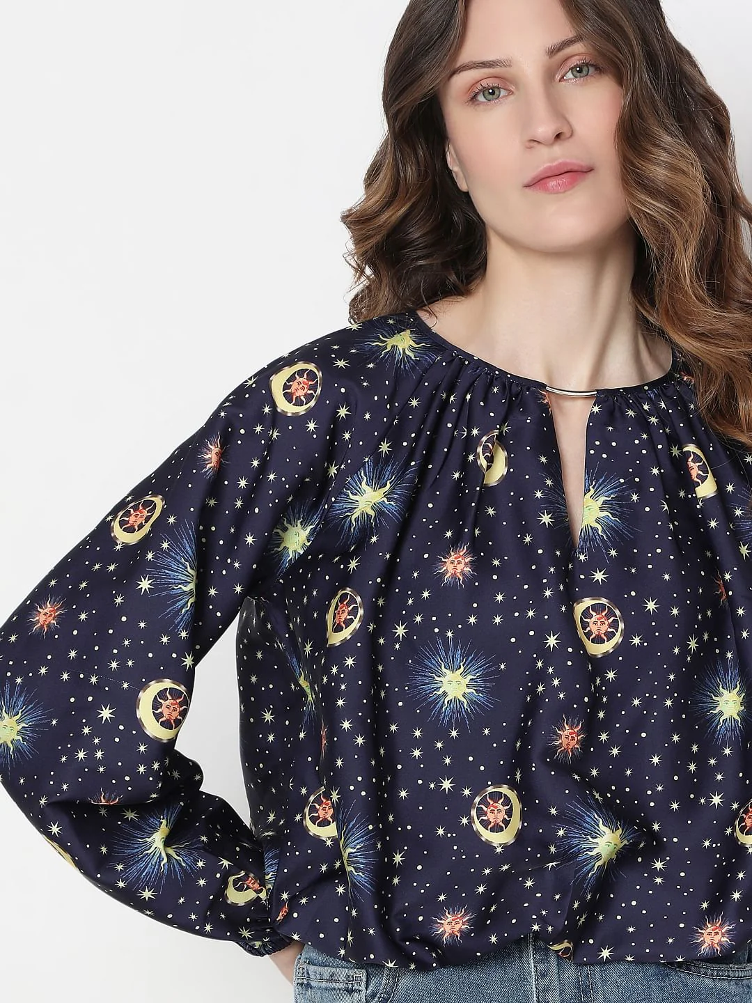 Navy Blue Printed Top - Image 6