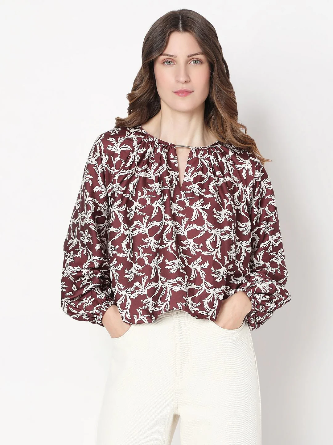 Brown Printed Top - Image 2
