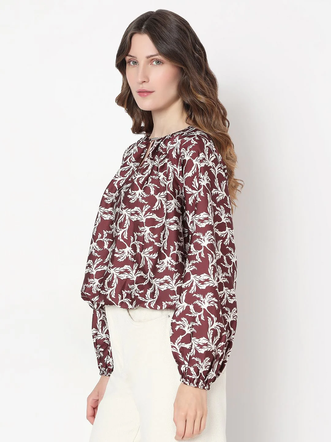 Brown Printed Top - Image 3