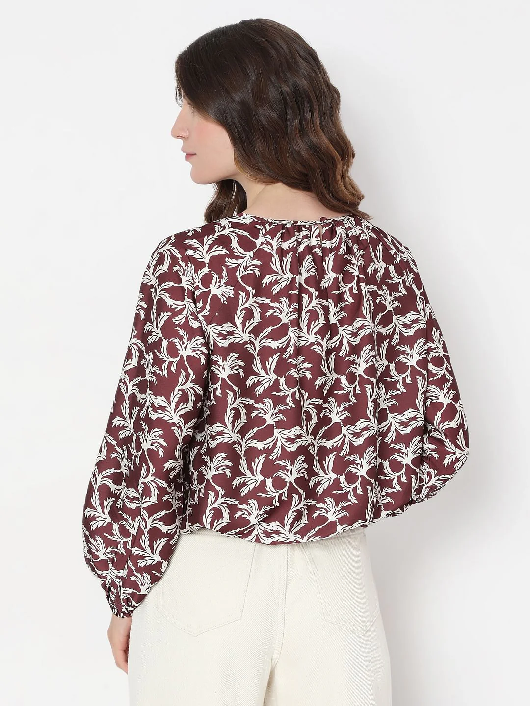Brown Printed Top - Image 4