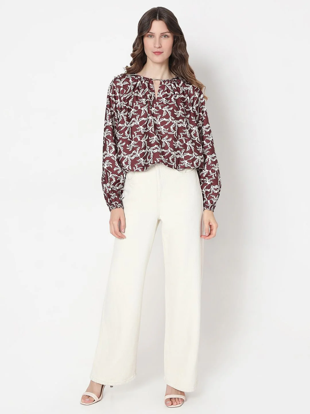 Brown Printed Top - Image 5