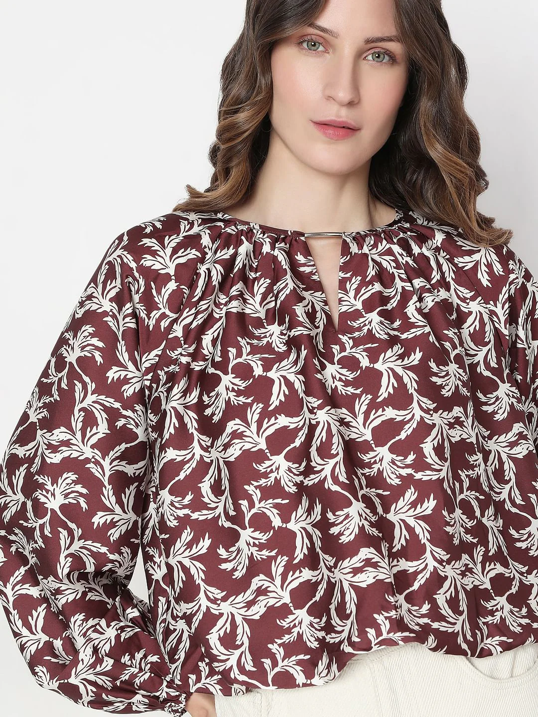Brown Printed Top - Image 6