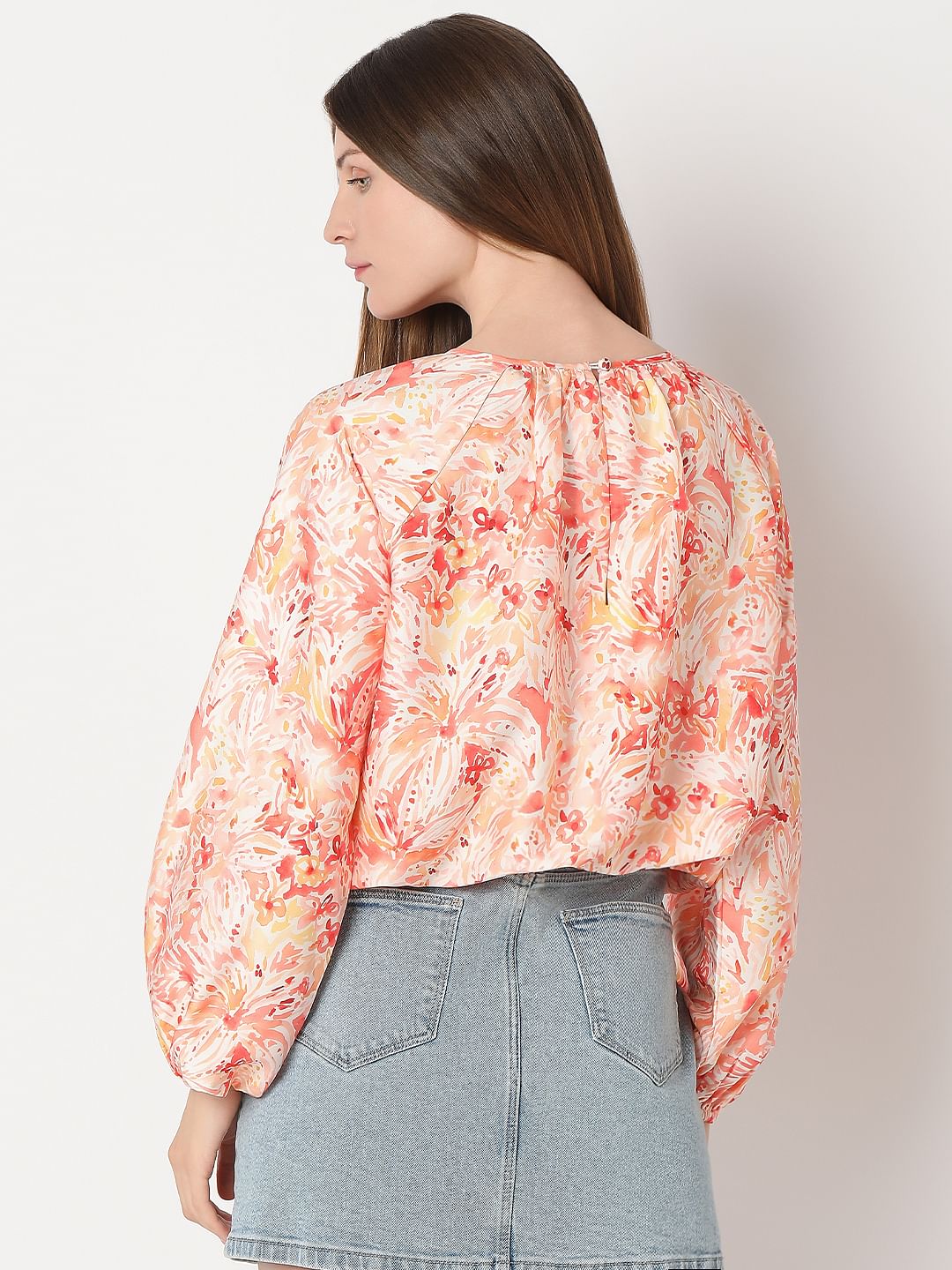 Tangerine Printed Top - Image 4
