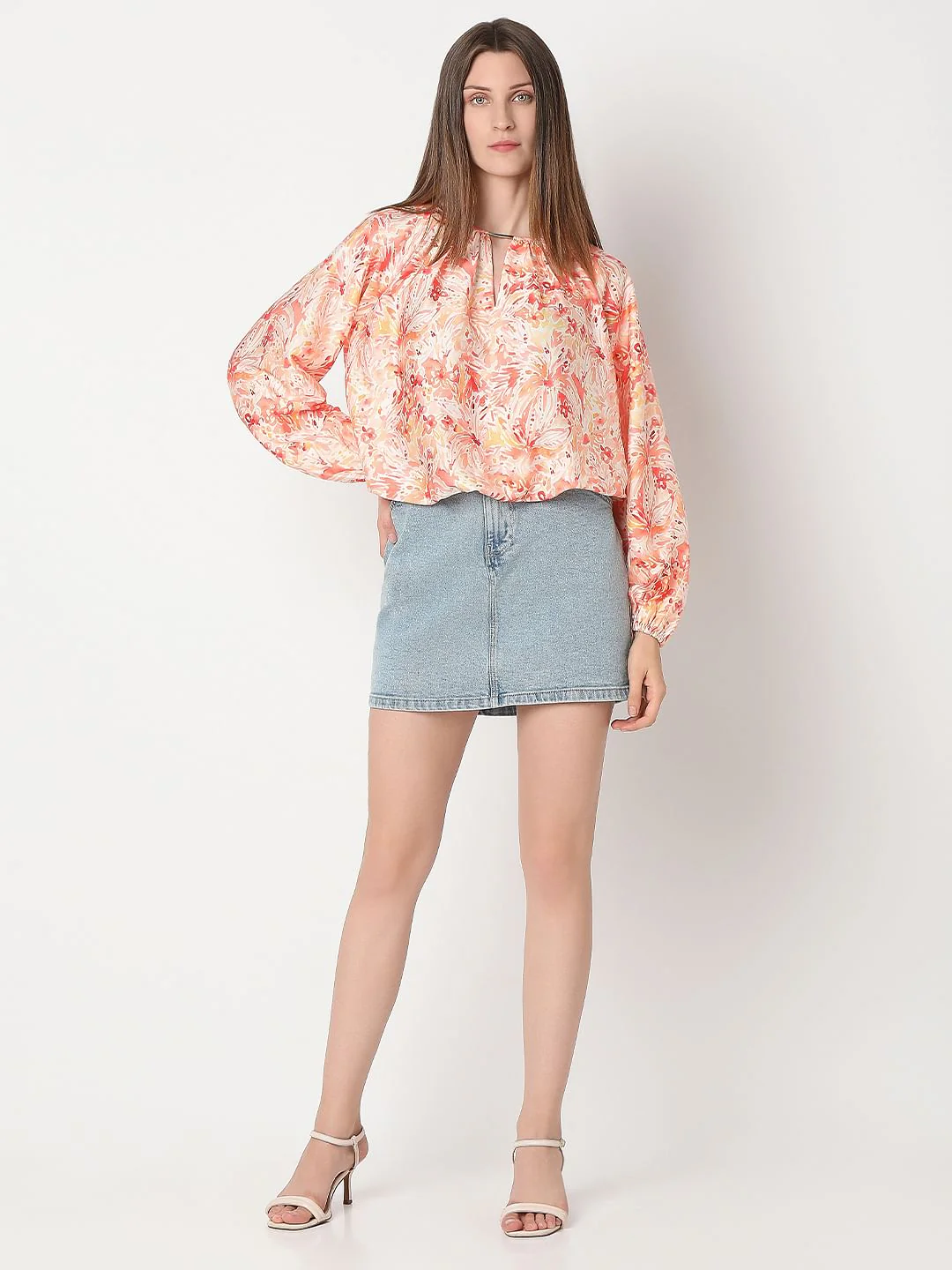 Tangerine Printed Top - Image 5