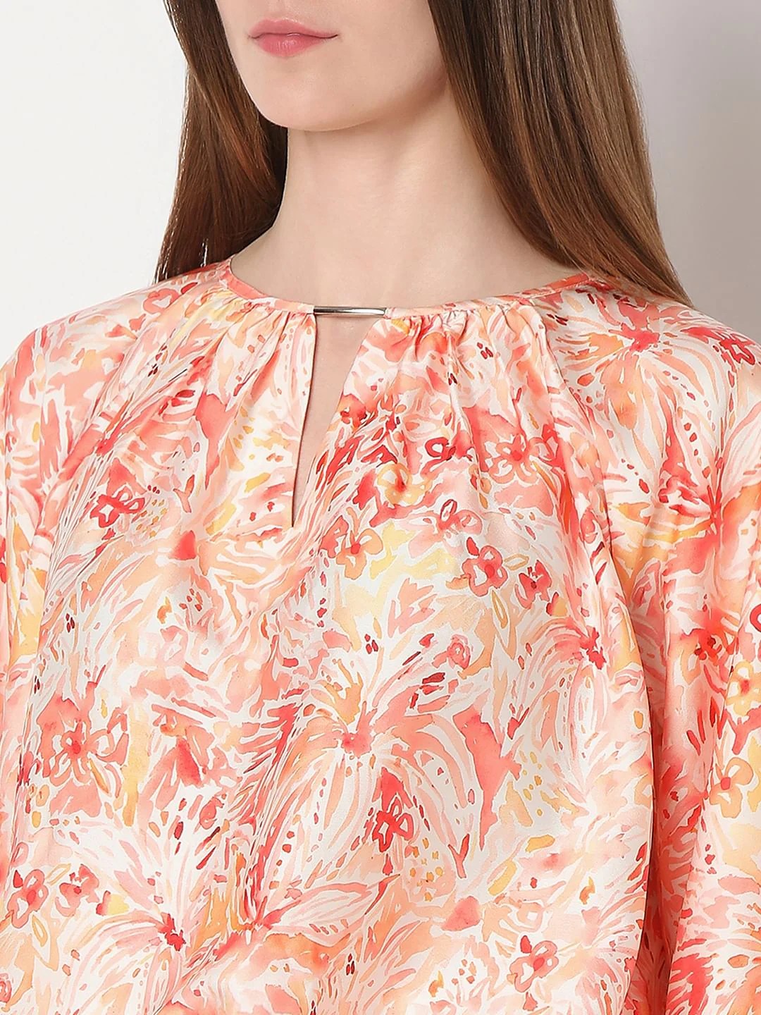 Tangerine Printed Top - Image 8