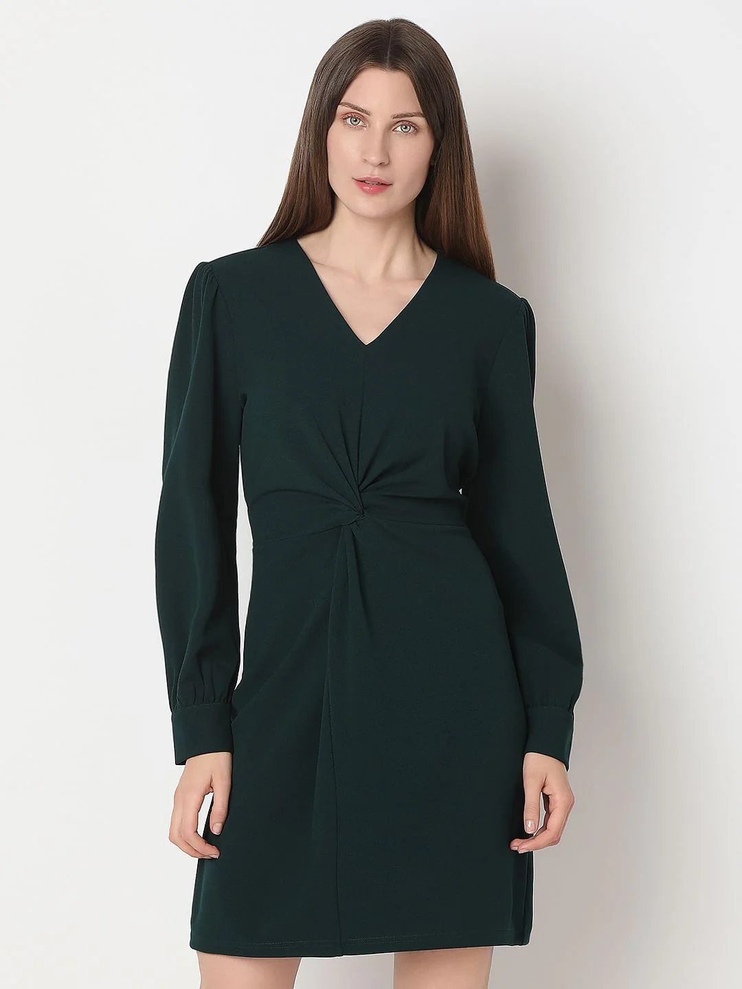 Dark Green Mini Dress - Image 2