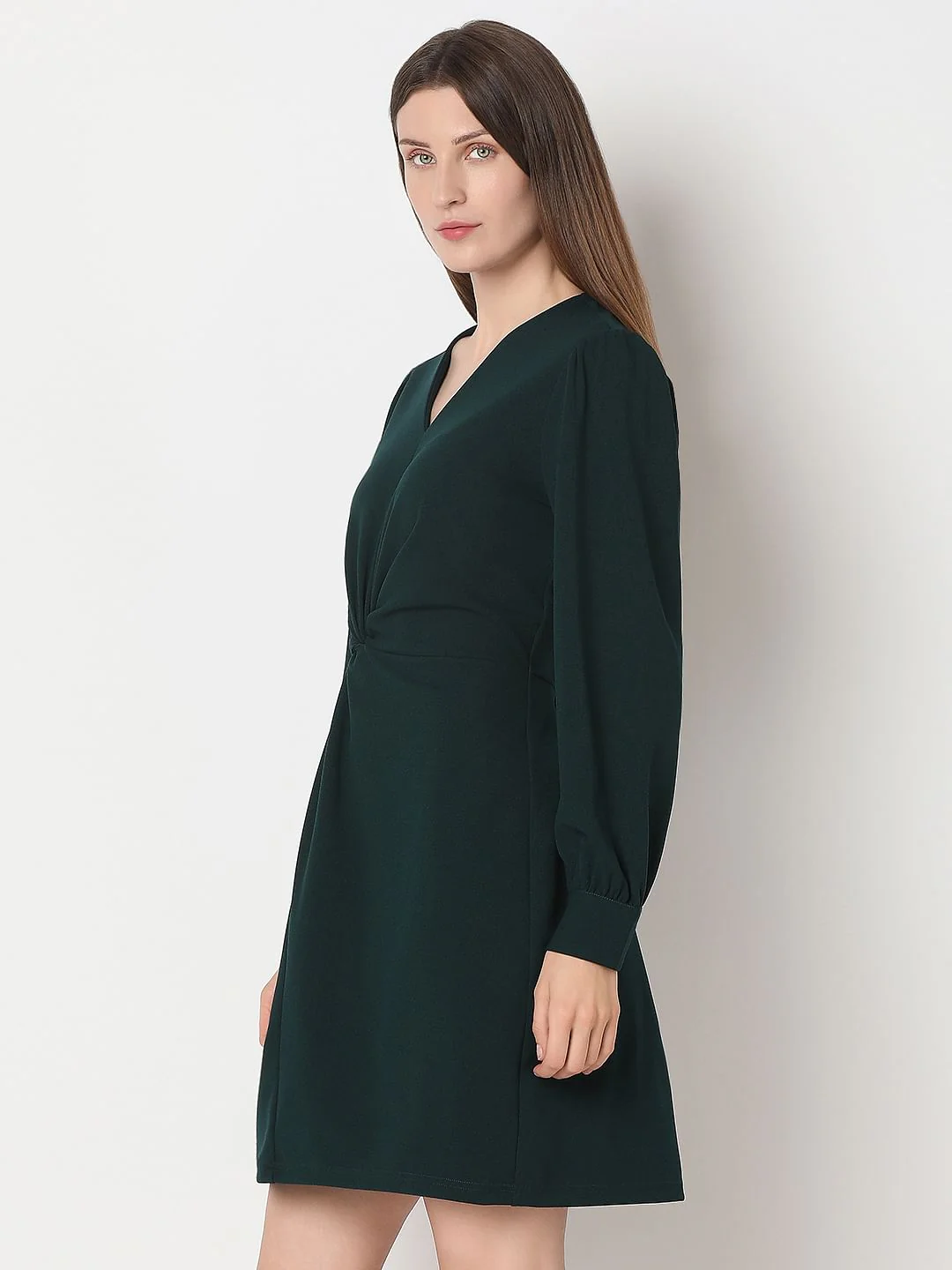 Dark Green Mini Dress - Image 3