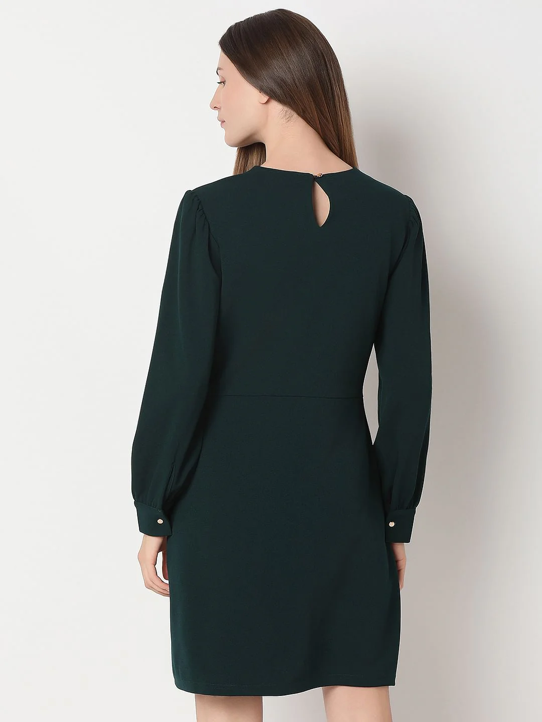 Dark Green Mini Dress - Image 4