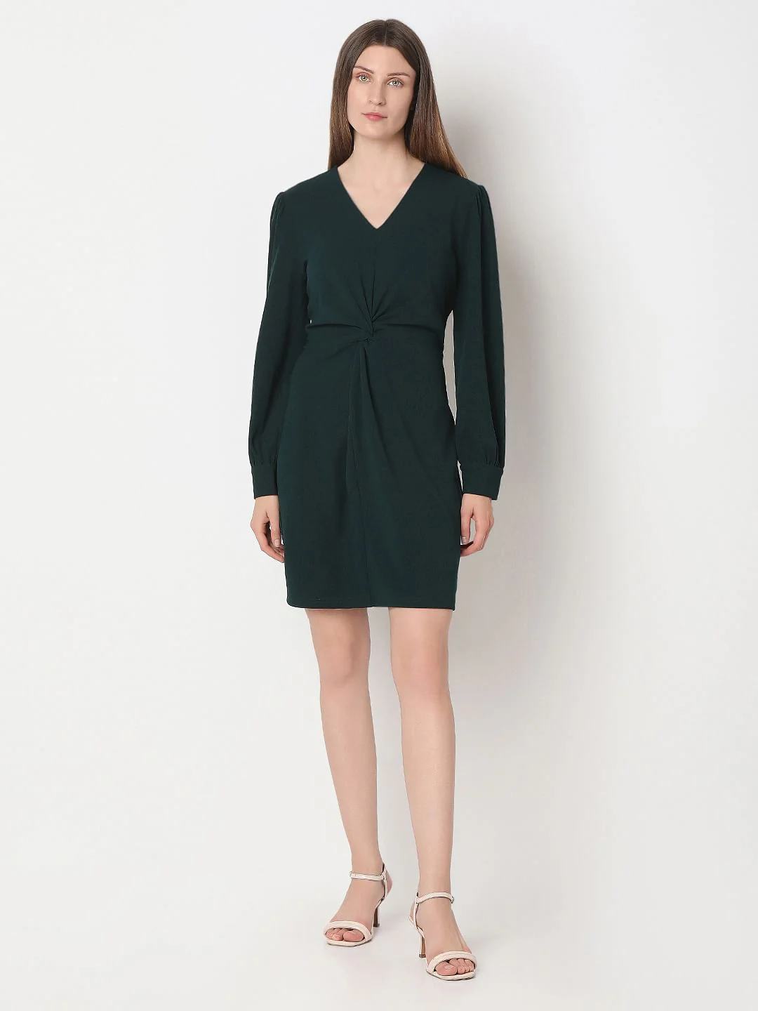 Dark Green Mini Dress - Image 5