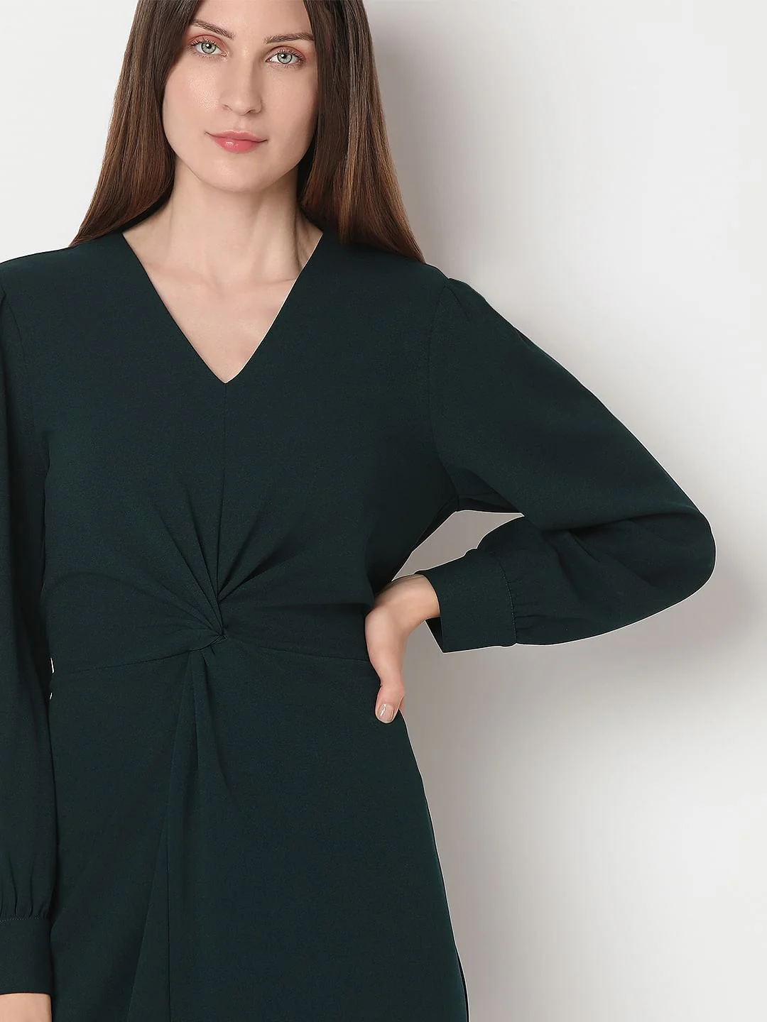 Dark Green Mini Dress - Image 6