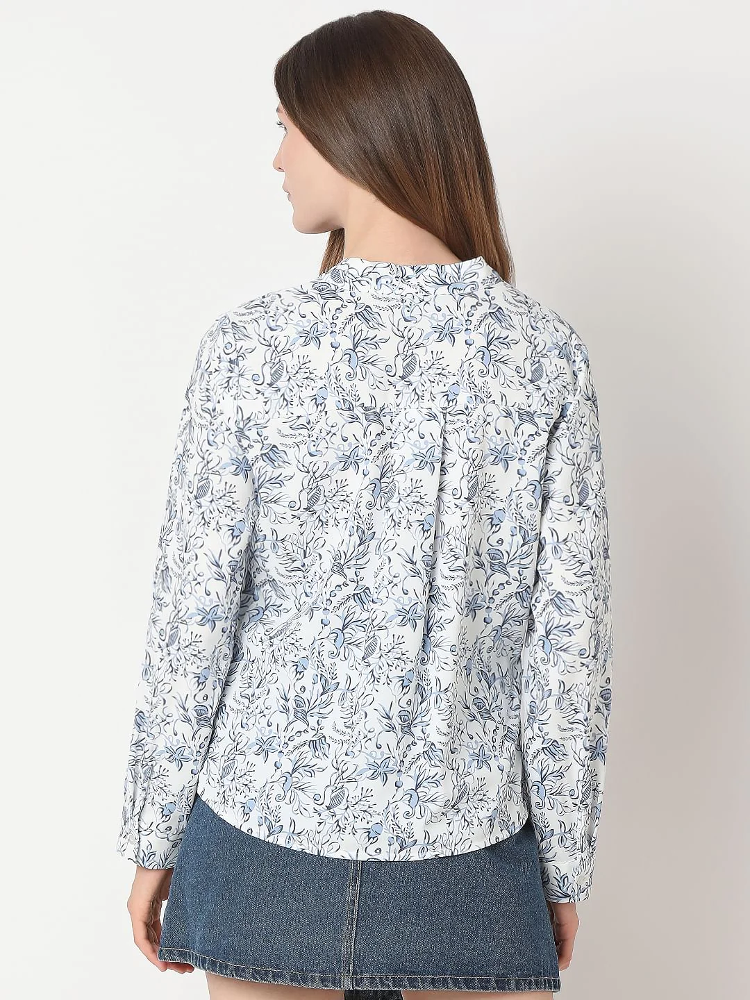 White Printed Full Sleeves Top - Image 4