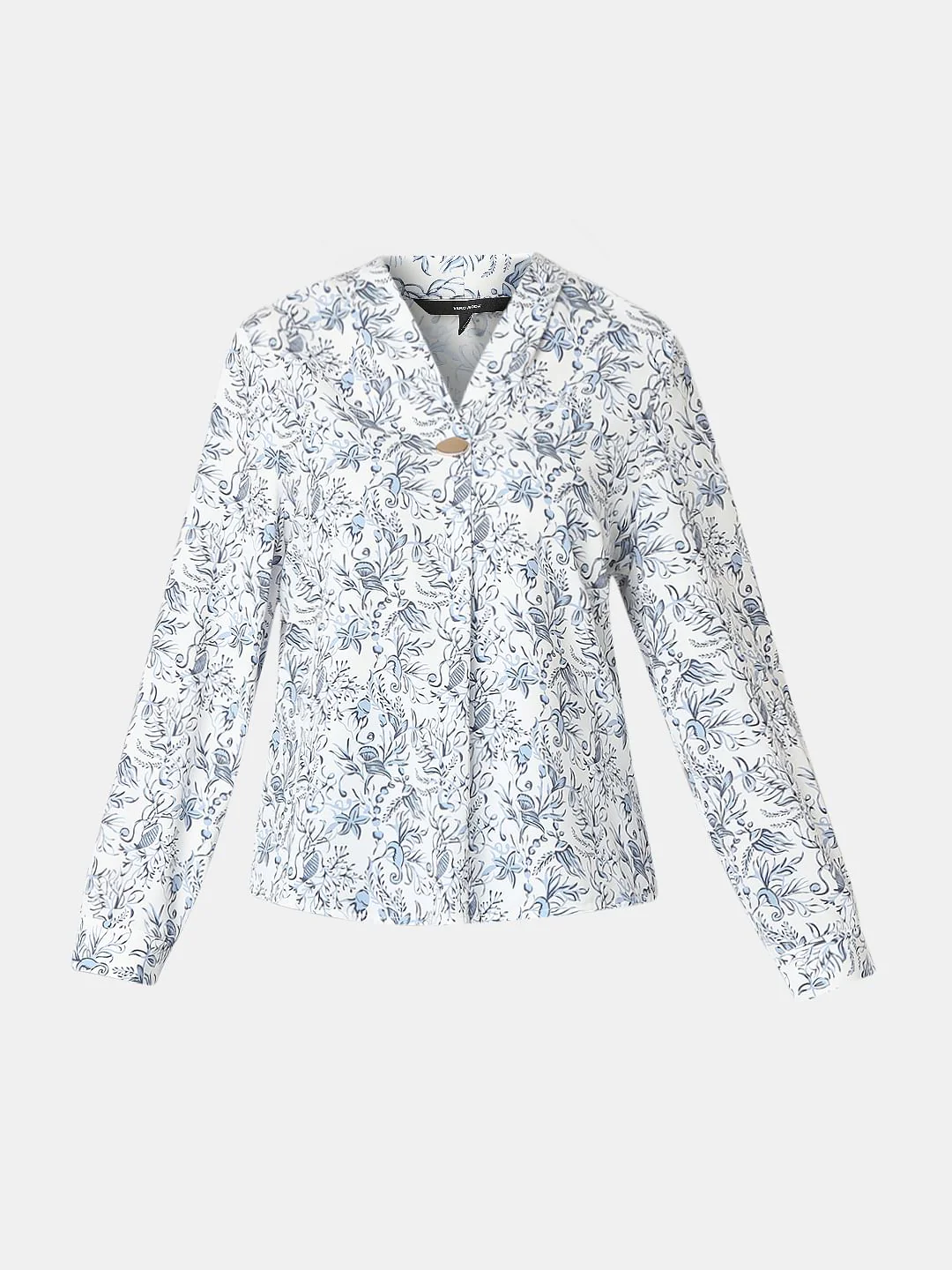 White Printed Full Sleeves Top - Image 7