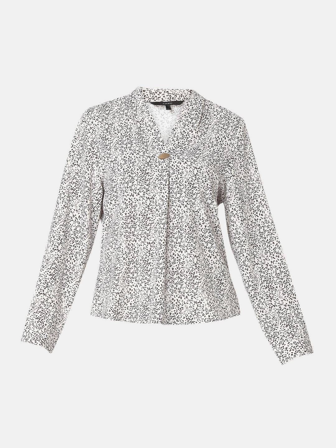 White Ditsy Animal Print Top - Image 7