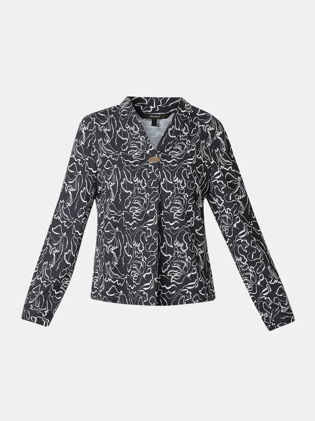 Black Printed Full Sleeves Top - Image 7