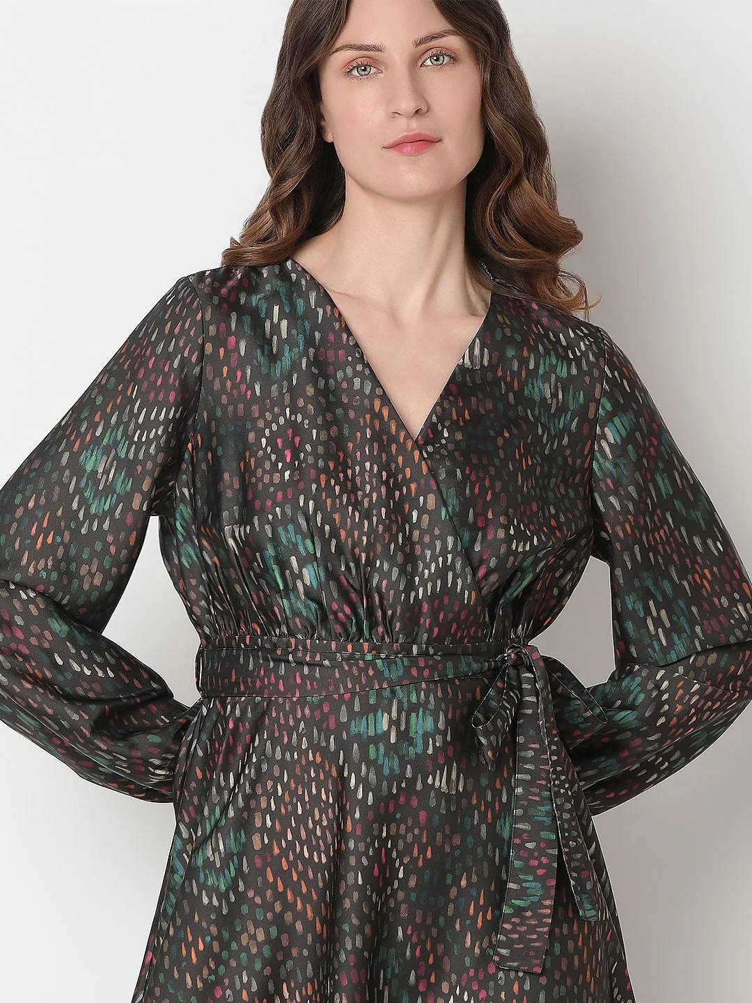 Black Printed Midi Dress - Image 5