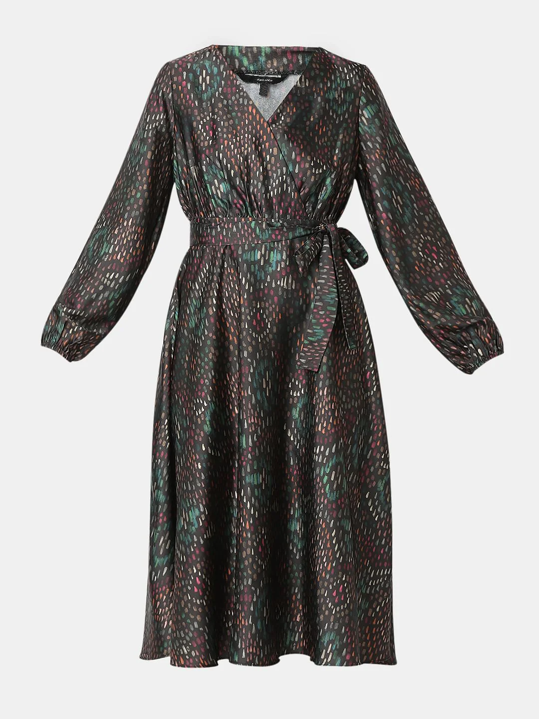 Black Printed Midi Dress - Image 7