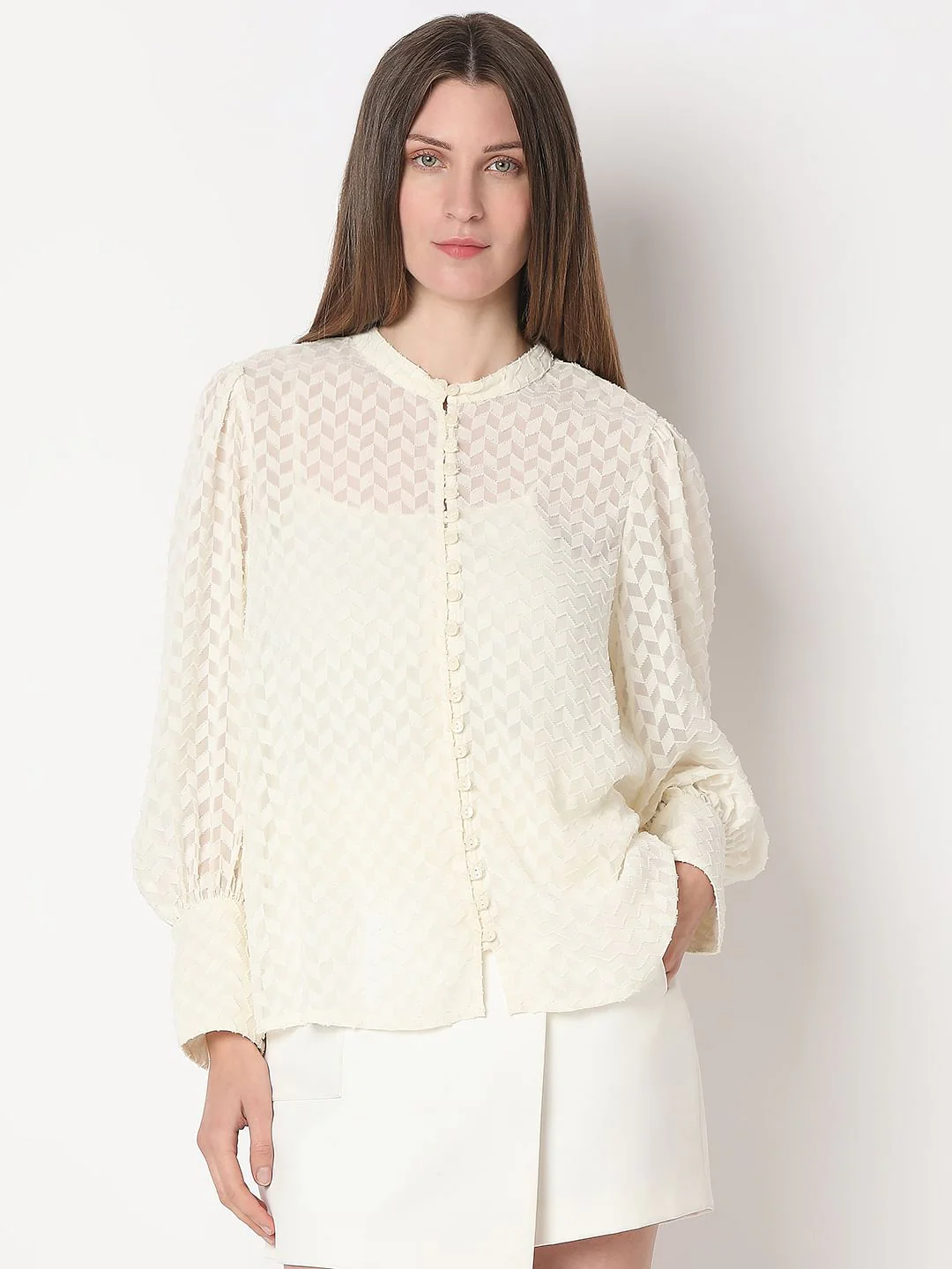Off-White Textured Shirt - Image 2