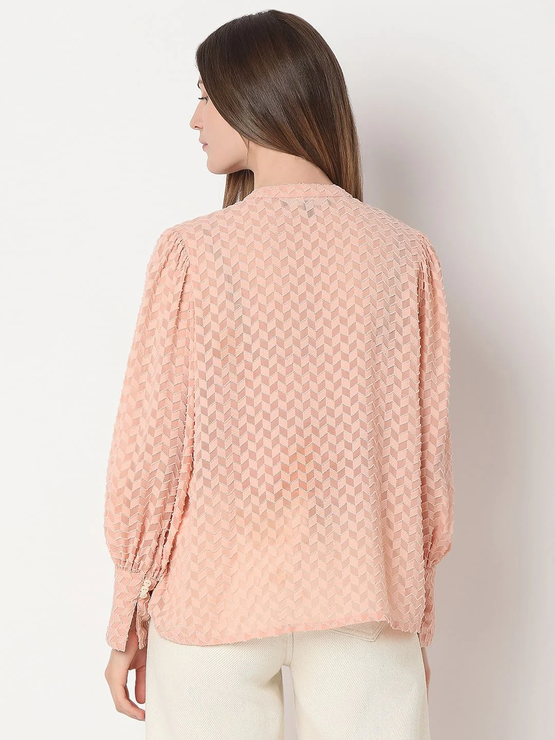Peach Textured Shirt - Image 4