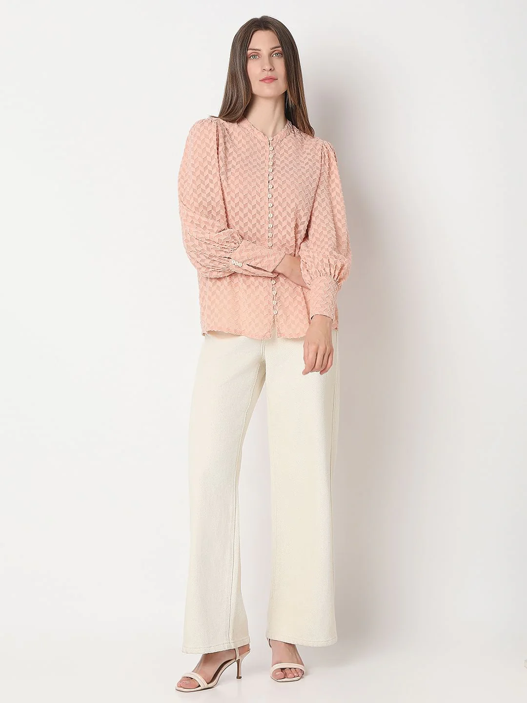 Peach Textured Shirt - Image 5