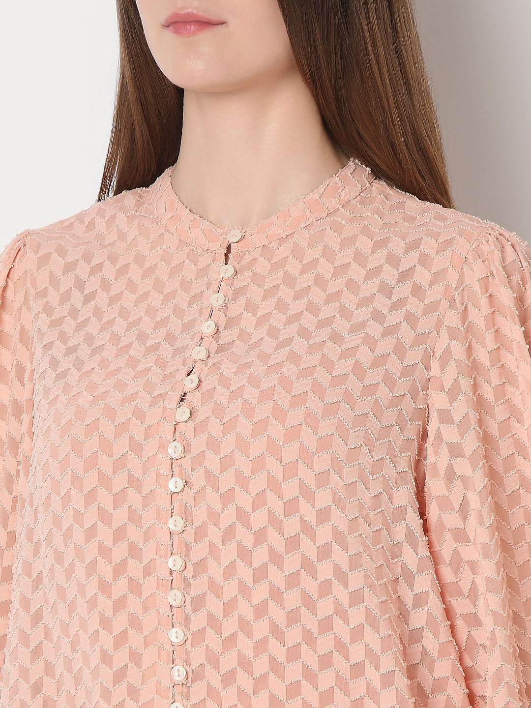 Peach Textured Shirt - Image 8