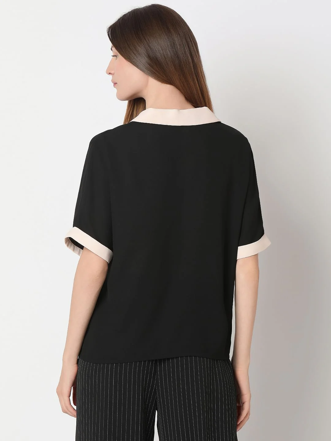 Black Contrast Tape Top - Image 4