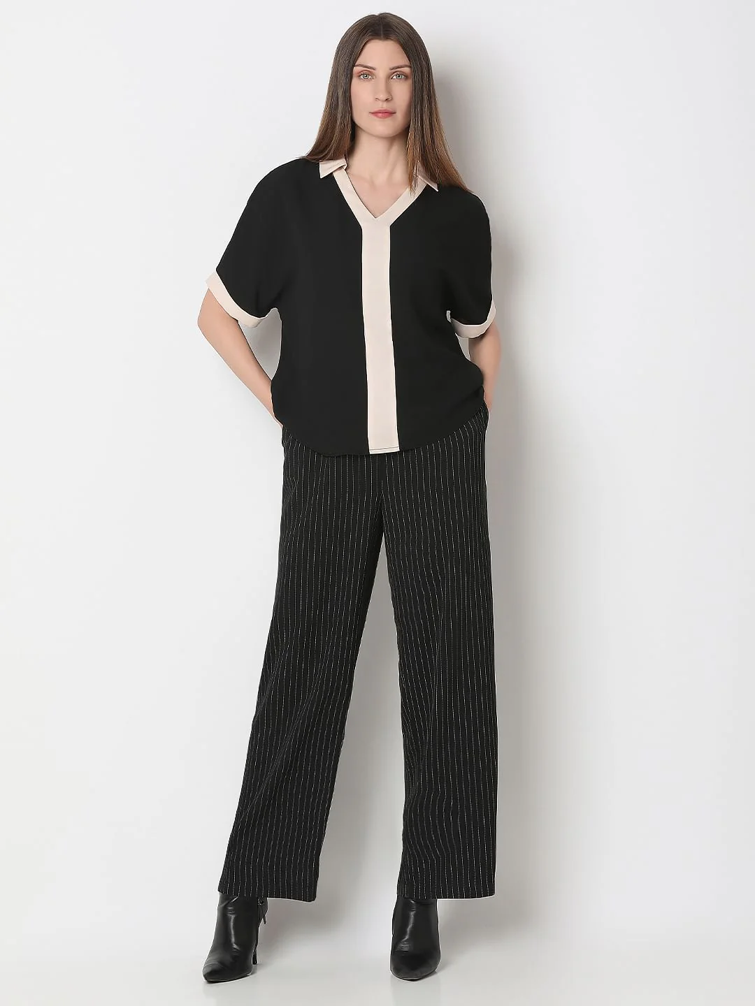 Black Contrast Tape Top - Image 5