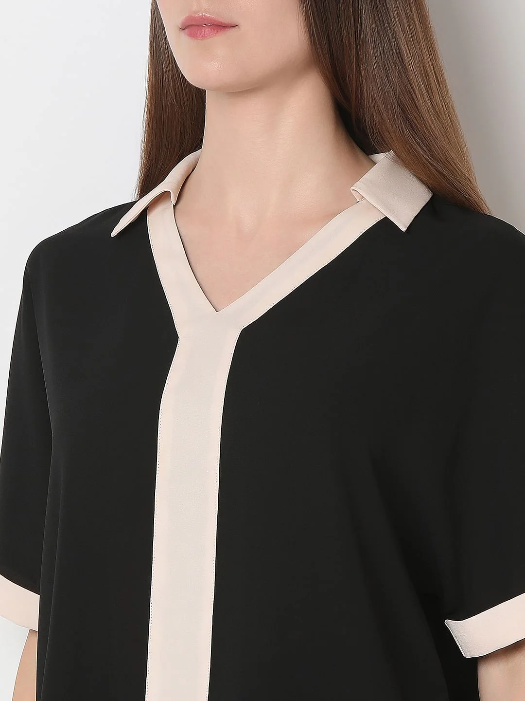 Black Contrast Tape Top - Image 8