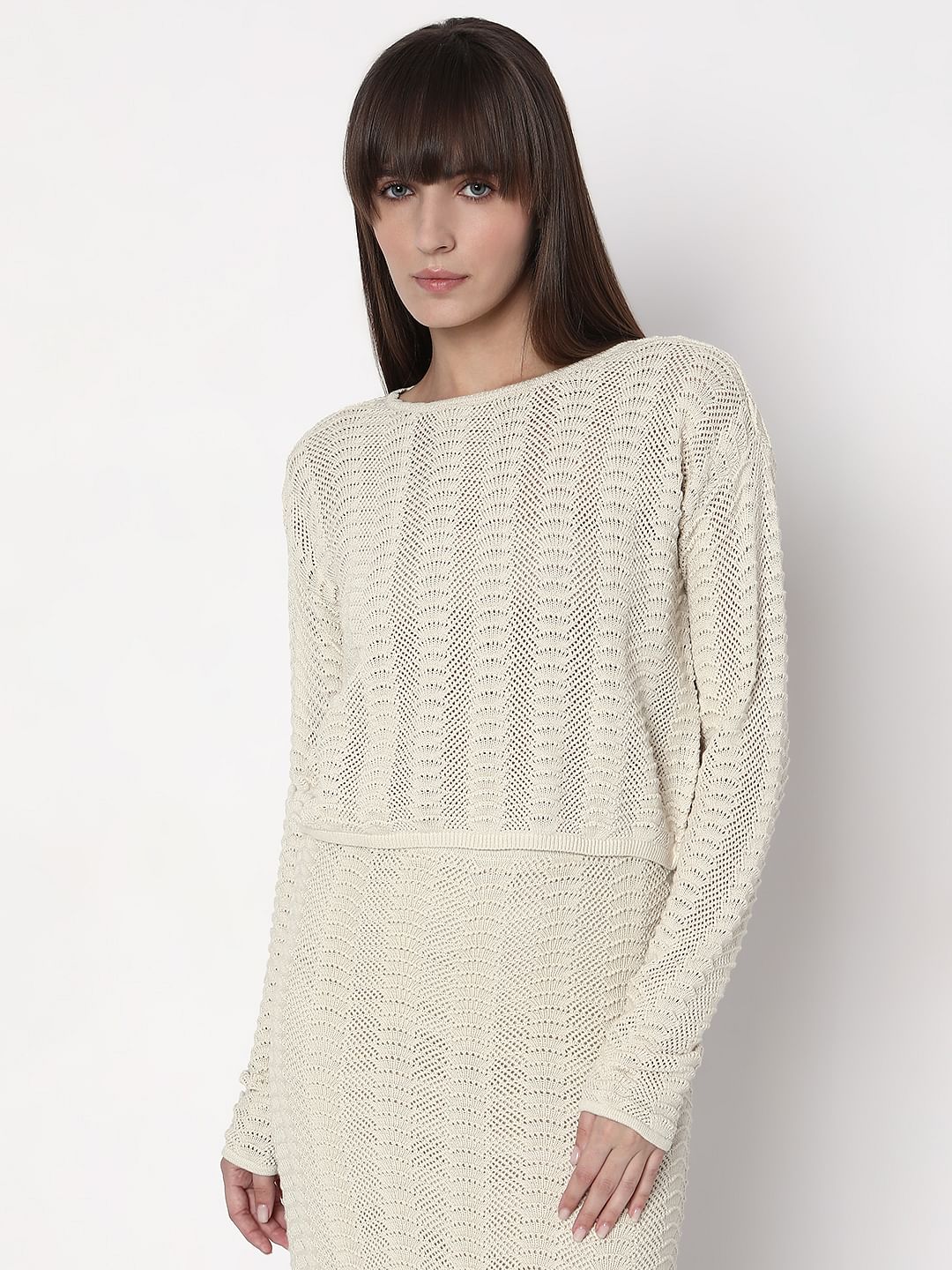 Off-White Knitted Co-Ord Set Top - Image 2