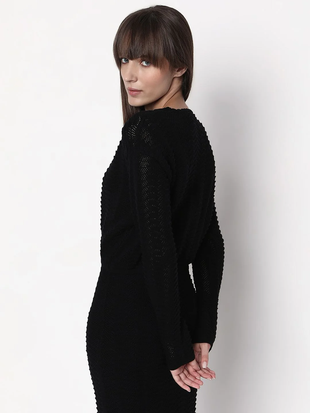 Black Knitted Co-Ord Set Top - Image 4