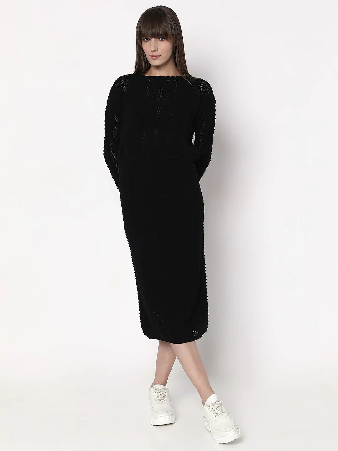 Black Knitted Co-Ord Set Top - Image 5