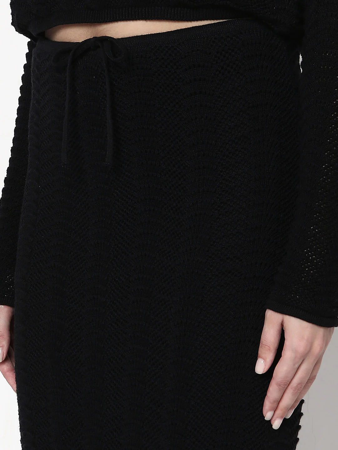 Black Knitted Co-Ord Set Skirt - Image 8