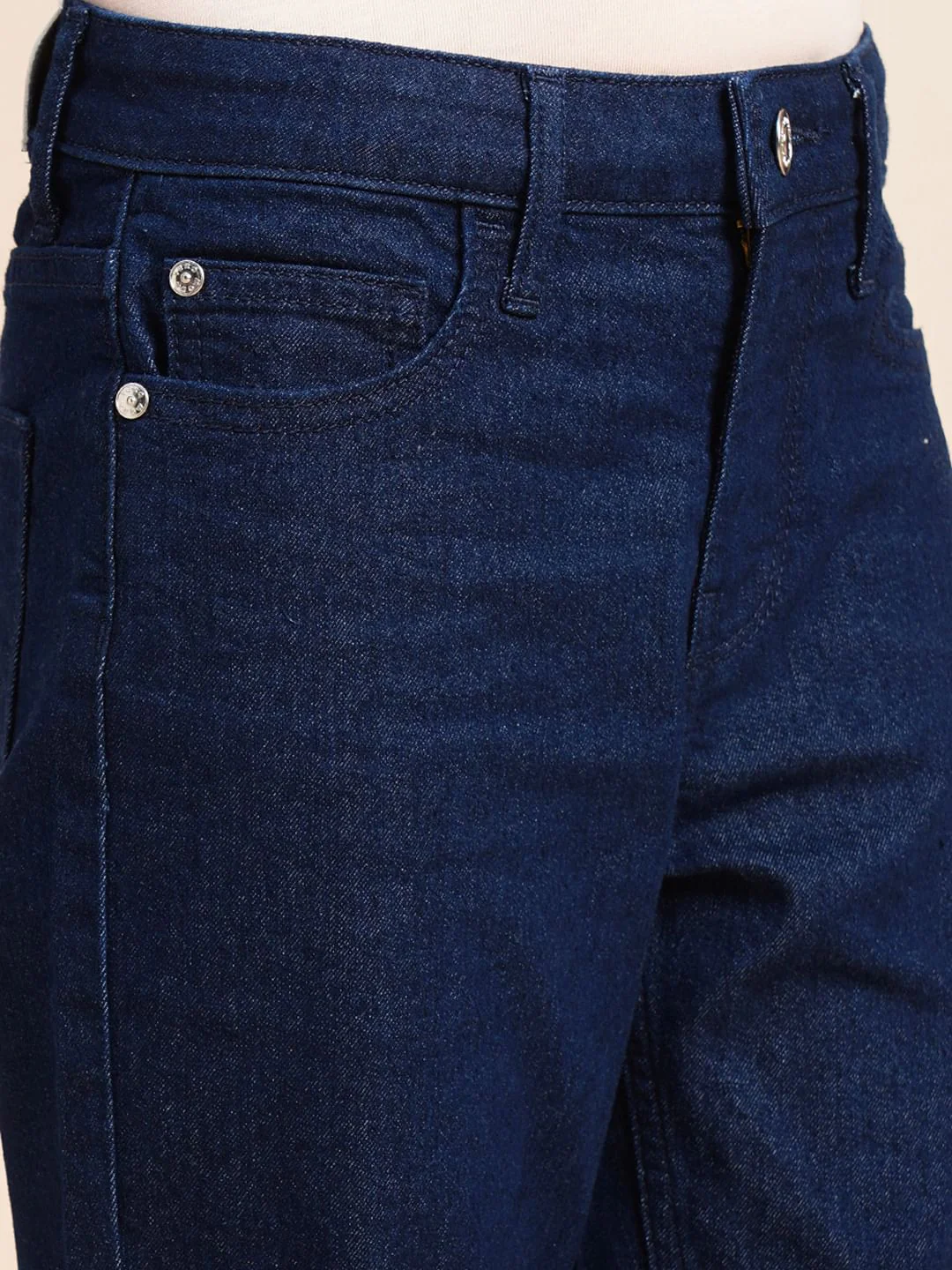 Girls Dark Blue Mid Rise Skinny Jeans - Image 4