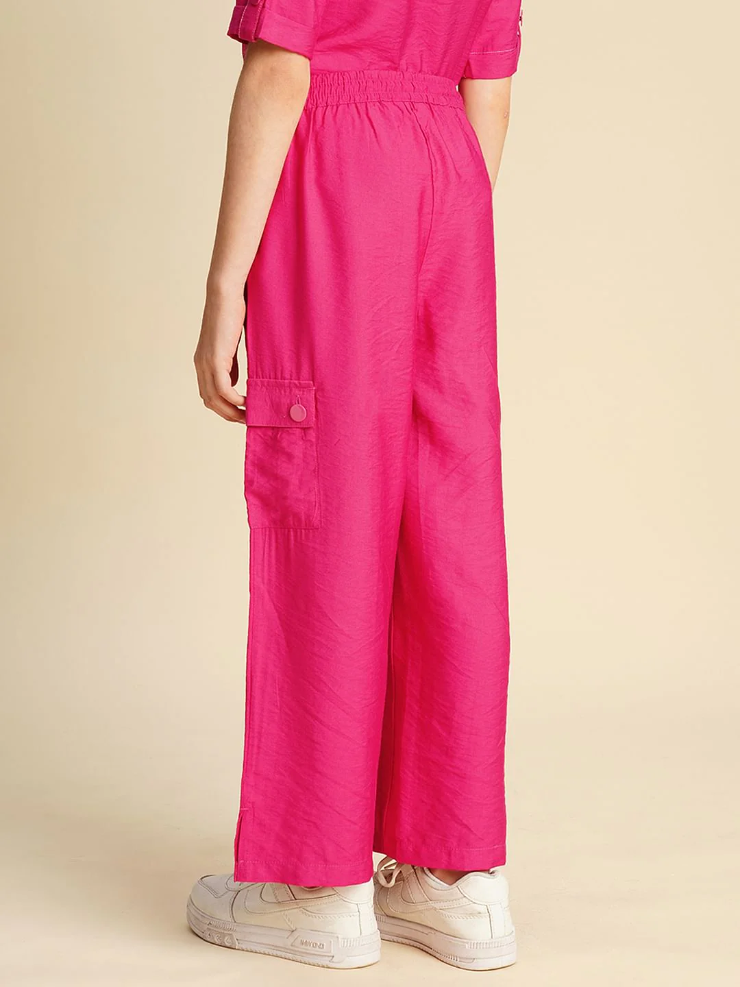 Girls Pink Utility Cargo Pants - Image 3