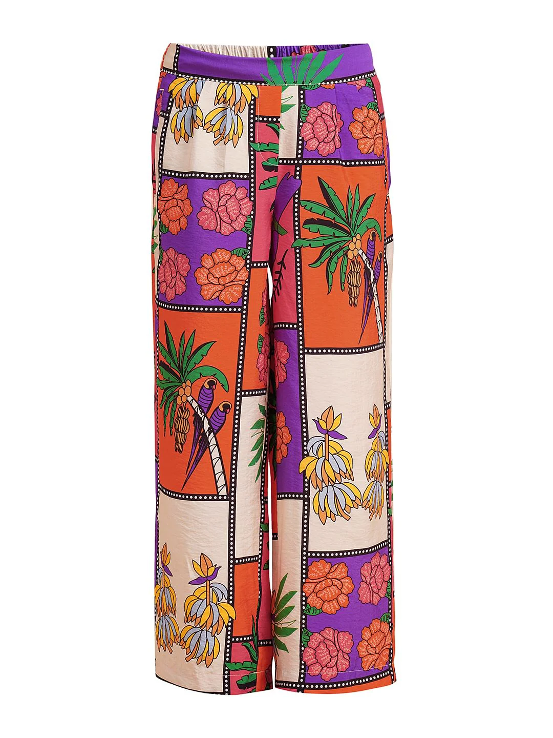 Girls Purple Printed Co-Ord Set Pants - Image 5