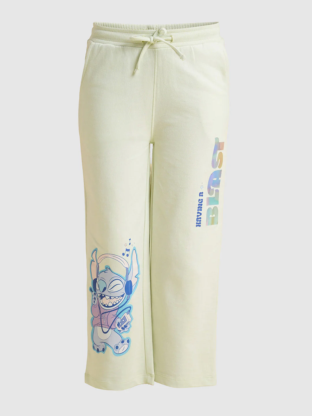 Girls Blue Stitch Graphic Print Pants - Image 5