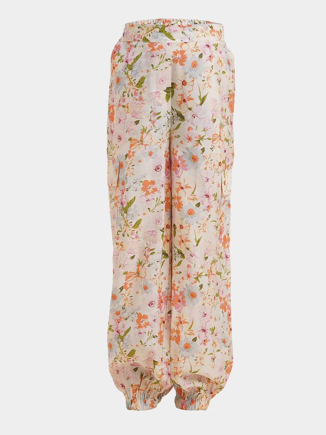 Girls White Floral Co-Ord Set Joggers - Image 5