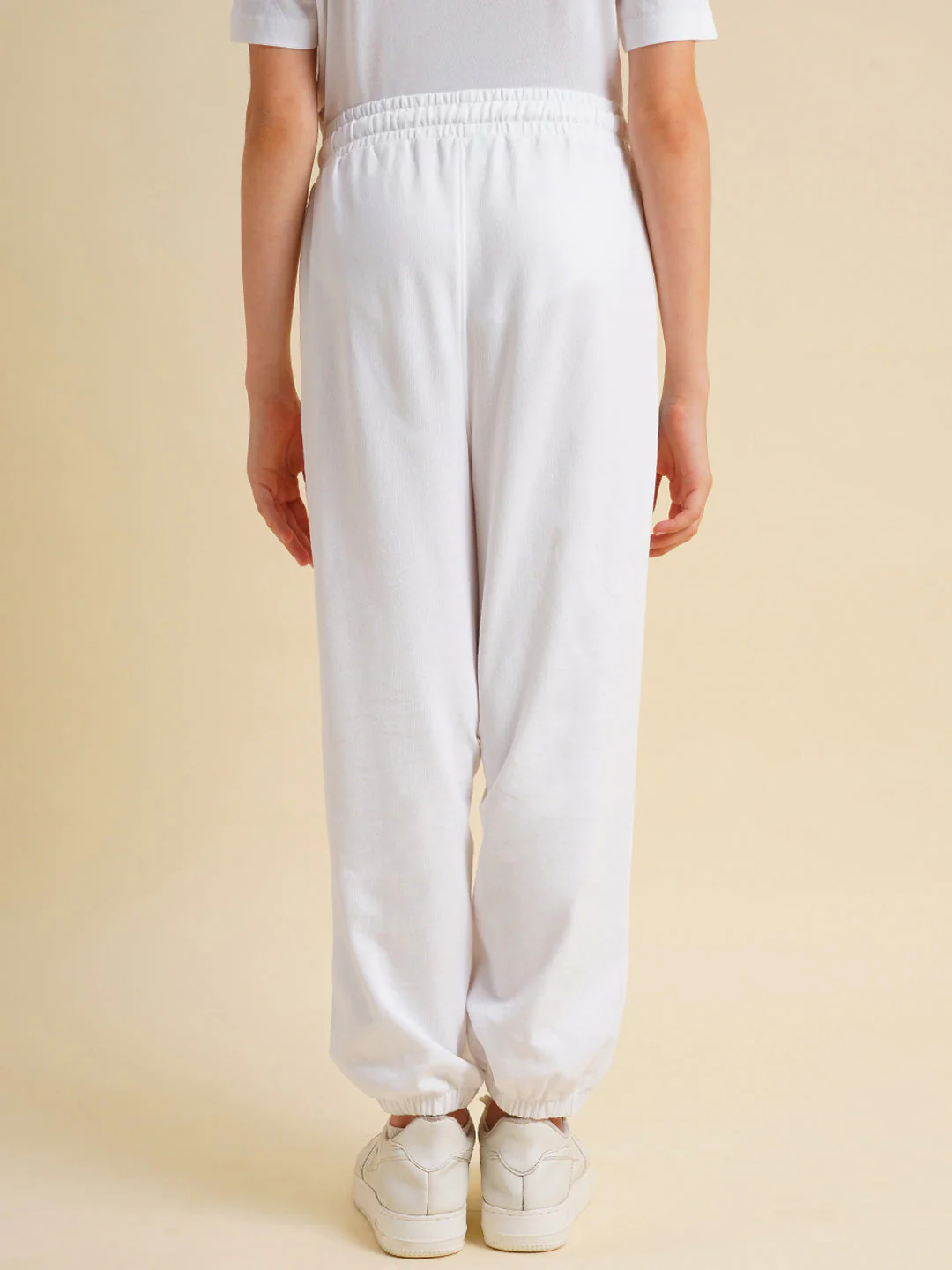 Girls White Stitch Graphic Print Joggers - Image 7