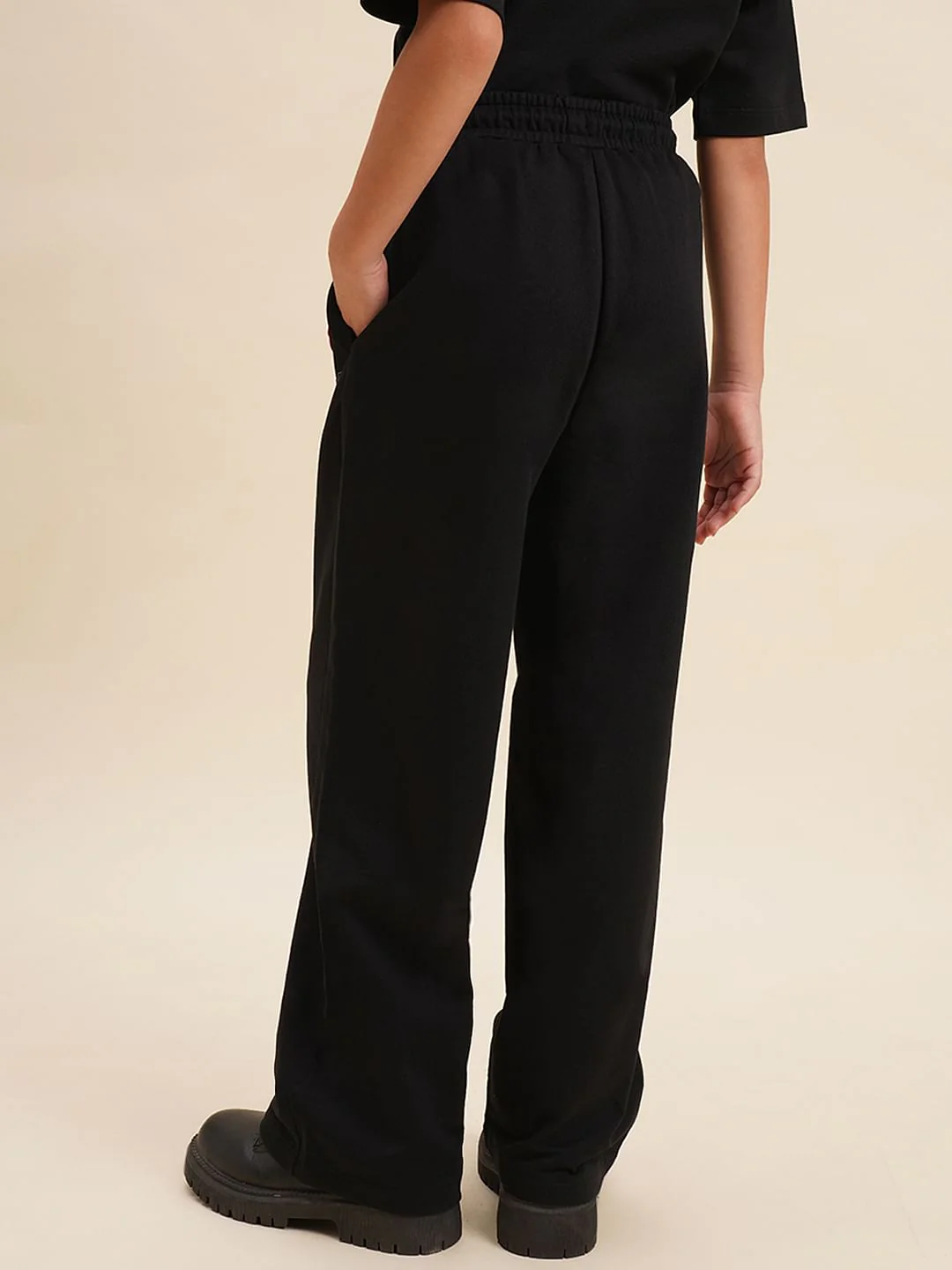 Girls Black Spongebob Cotton Sweatpants - Image 3