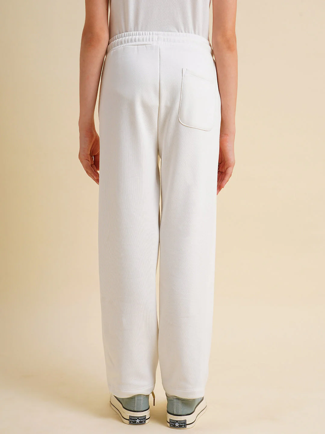 Girls White Cotton Relaxed Fit Joggers - Image 7
