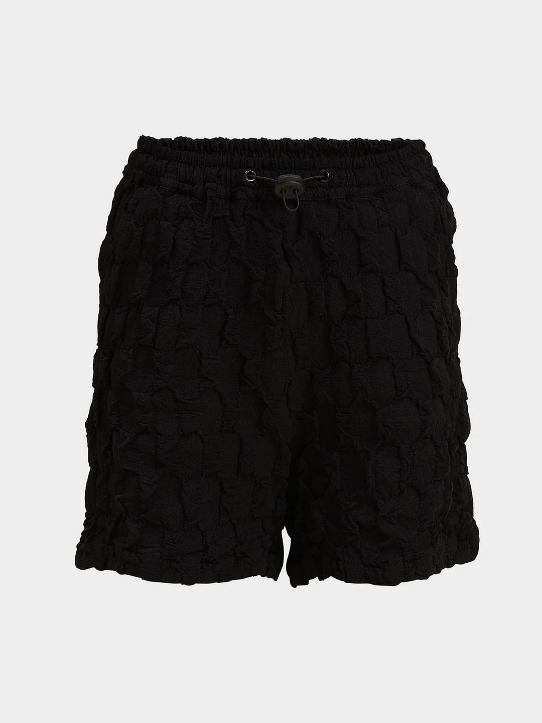 Girls Black Textured Co-Ord Set Shorts - Image 5