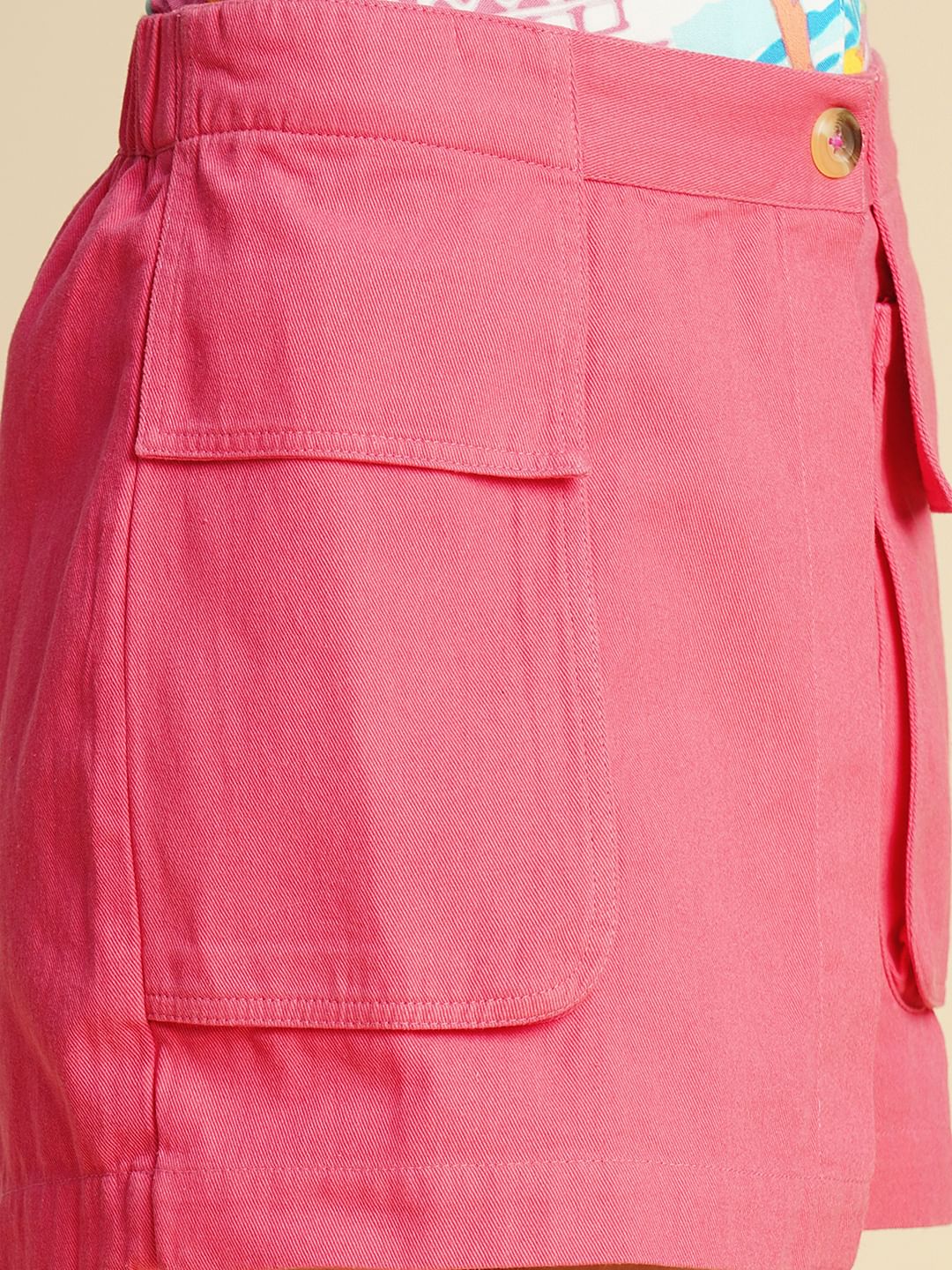 Girls Pink Cargo Skorts - Image 4